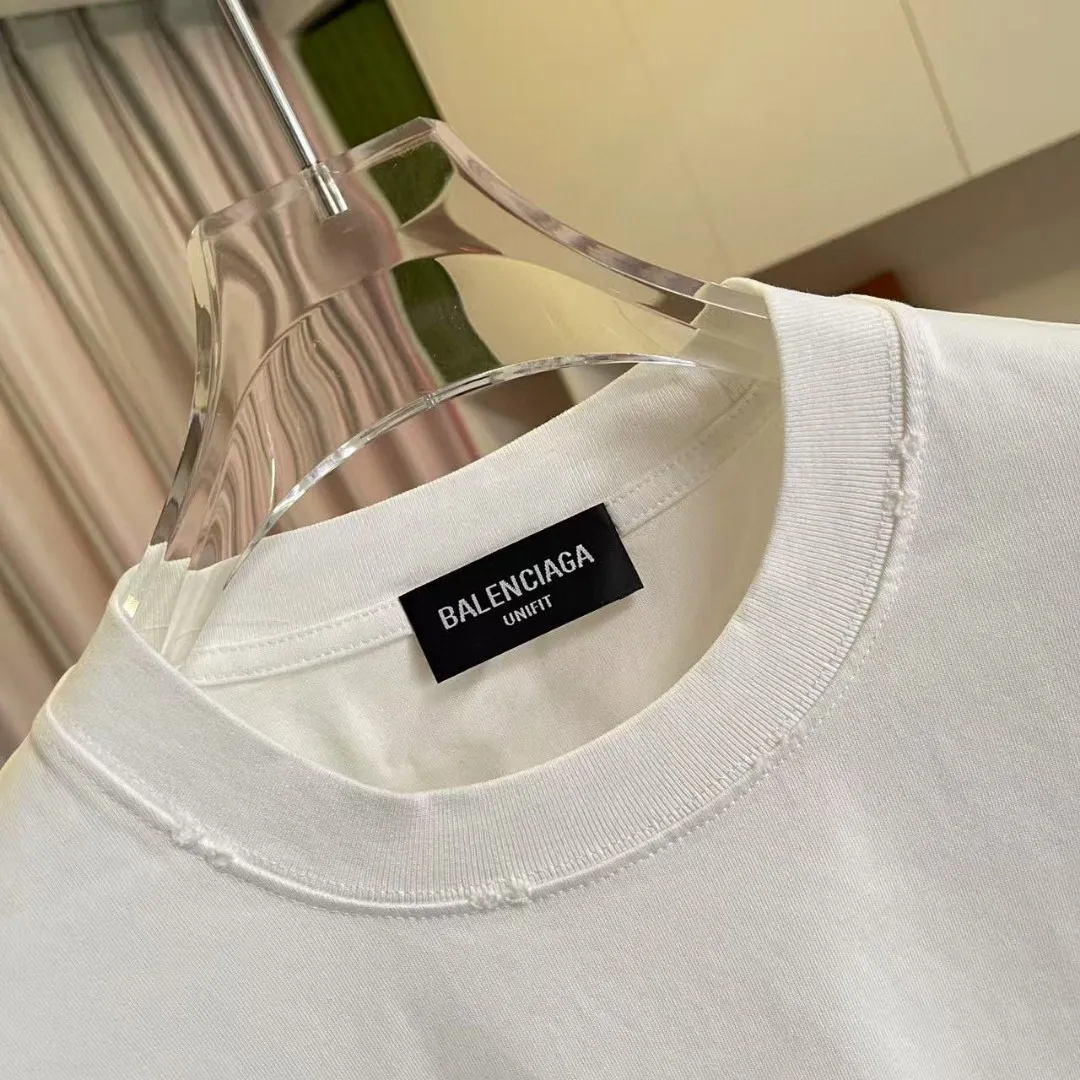BALENCI*GA 2025 New Arrival logo 320g T Same Style Size：S M L XL XXL ：Black White Red Black